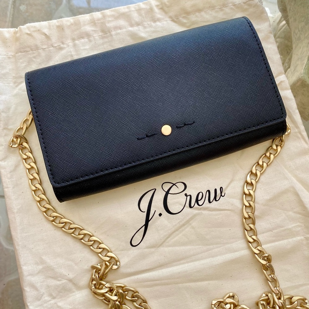 J.Crew Leather Gold Chain Shoulder Bag